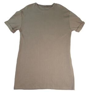ZARA Trafaluc Olive Green T-Shirt Dress Women’s M Relaxed Fit Casual EUC